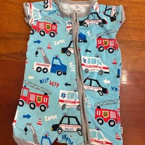 Little Sleepies Blue Emergency Vehicles Bodysuit
